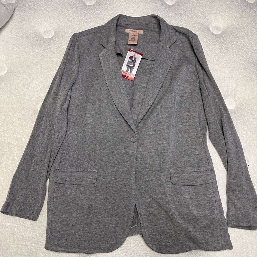 Philosophy Heather Gray Knit Blazer